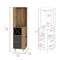 Tuhome Lyrata Bar Cabinet, Six Built-in Wine Rack, Double Door, Light Gray BLZ7118 - alternate 7